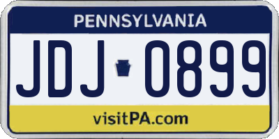 PA license plate JDJ0899