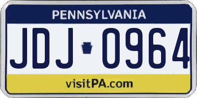 PA license plate JDJ0964