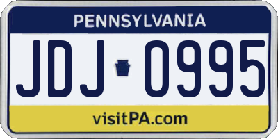 PA license plate JDJ0995