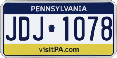PA license plate JDJ1078