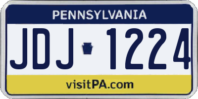 PA license plate JDJ1224