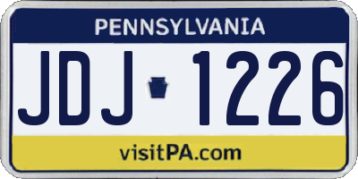 PA license plate JDJ1226