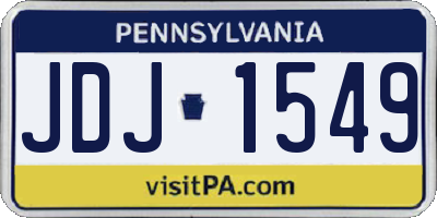 PA license plate JDJ1549