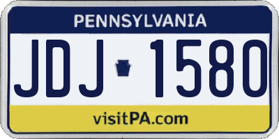 PA license plate JDJ1580