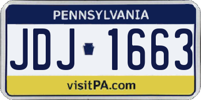 PA license plate JDJ1663