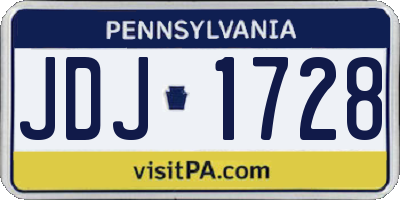 PA license plate JDJ1728