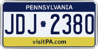 PA license plate JDJ2380