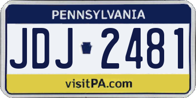 PA license plate JDJ2481