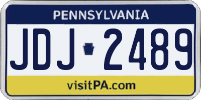 PA license plate JDJ2489