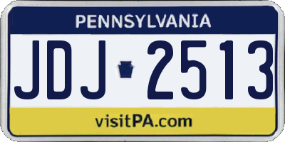 PA license plate JDJ2513