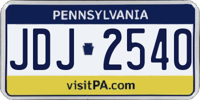 PA license plate JDJ2540