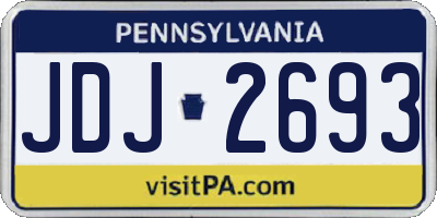 PA license plate JDJ2693