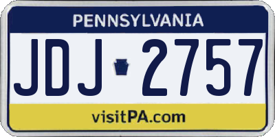 PA license plate JDJ2757