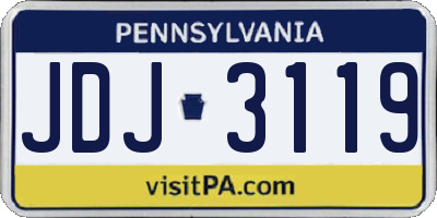 PA license plate JDJ3119