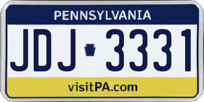 PA license plate JDJ3331