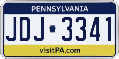 PA license plate JDJ3341