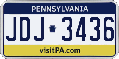 PA license plate JDJ3436