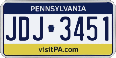 PA license plate JDJ3451