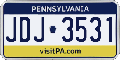 PA license plate JDJ3531