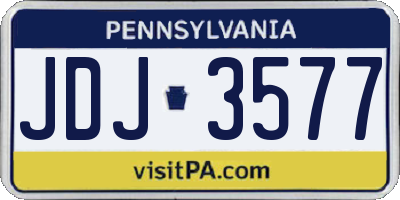 PA license plate JDJ3577