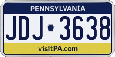 PA license plate JDJ3638