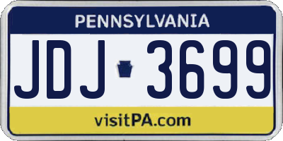 PA license plate JDJ3699
