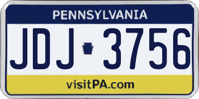 PA license plate JDJ3756