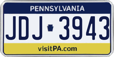 PA license plate JDJ3943