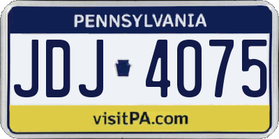 PA license plate JDJ4075