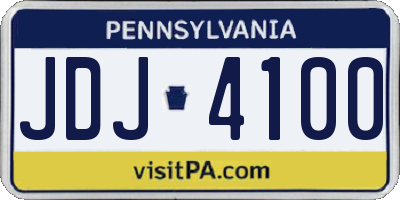 PA license plate JDJ4100