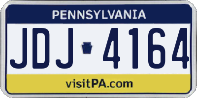 PA license plate JDJ4164