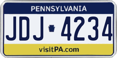 PA license plate JDJ4234