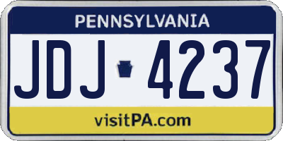PA license plate JDJ4237