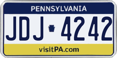 PA license plate JDJ4242
