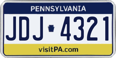 PA license plate JDJ4321