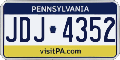 PA license plate JDJ4352