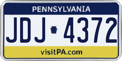 PA license plate JDJ4372