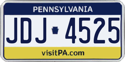 PA license plate JDJ4525