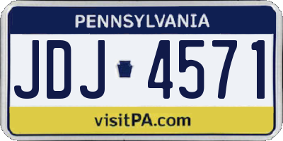 PA license plate JDJ4571