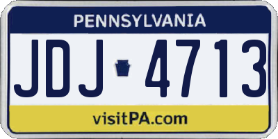 PA license plate JDJ4713