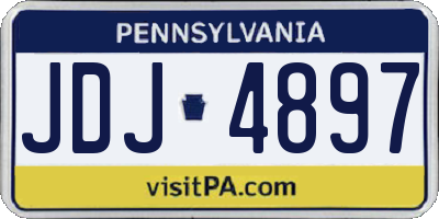 PA license plate JDJ4897