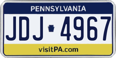 PA license plate JDJ4967