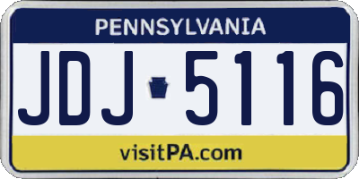 PA license plate JDJ5116