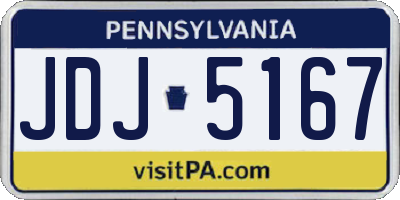 PA license plate JDJ5167