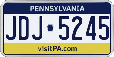 PA license plate JDJ5245