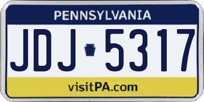 PA license plate JDJ5317