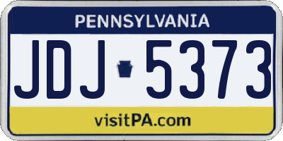 PA license plate JDJ5373