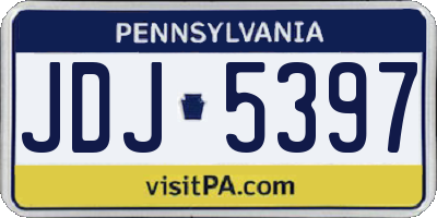 PA license plate JDJ5397