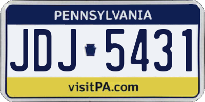 PA license plate JDJ5431