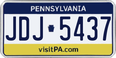 PA license plate JDJ5437
